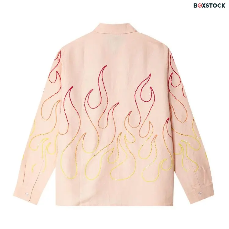 Sky High Farm Workwear Flame Embroidered Shirt 'Pink' Spring/Summer 2024