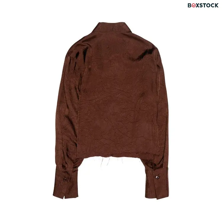 Song for the Mute Cropped Long-Sleeve Shirt 'Brown' Spring/Summer 2024