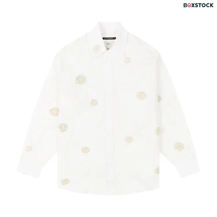 Song for the Mute Long-Sleeve Pleated Box Shirt 'White' Spring/Summer 2024 241-MSH068D-SHRTWHT