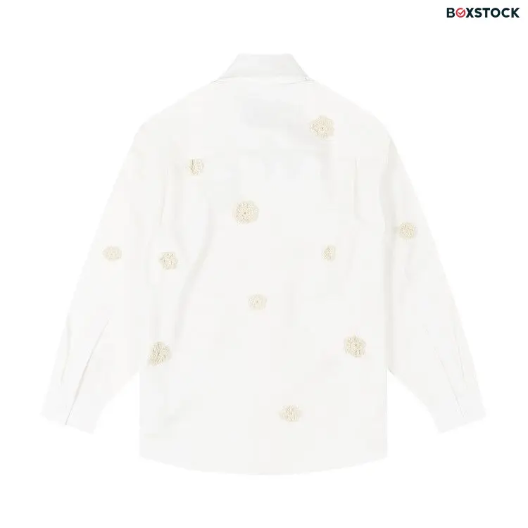 Song for the Mute Long-Sleeve Pleated Box Shirt 'White' Spring/Summer 2024 241-MSH068D-SHRTWHT