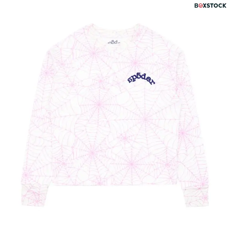 Sp5der All Over Print Long-Sleeve Thermal 'Pink/White' Spring/Summer 2024