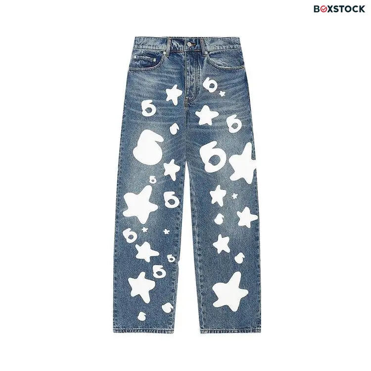 Sp5der Beluga Wash Denim 'Light Indigo Wash' Black Fall/Winter 2024