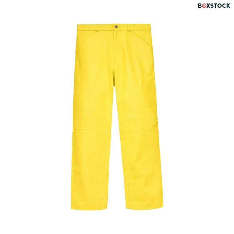 Sp5der Debossed Web Leather Pant 'Yellow' Spring/Summer 2024
