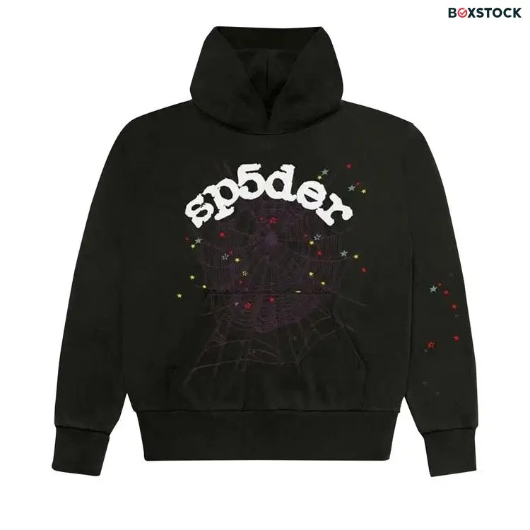 Sp5der Logo Hoodie Sweatshirt 'Black' Spring/Summer 2024