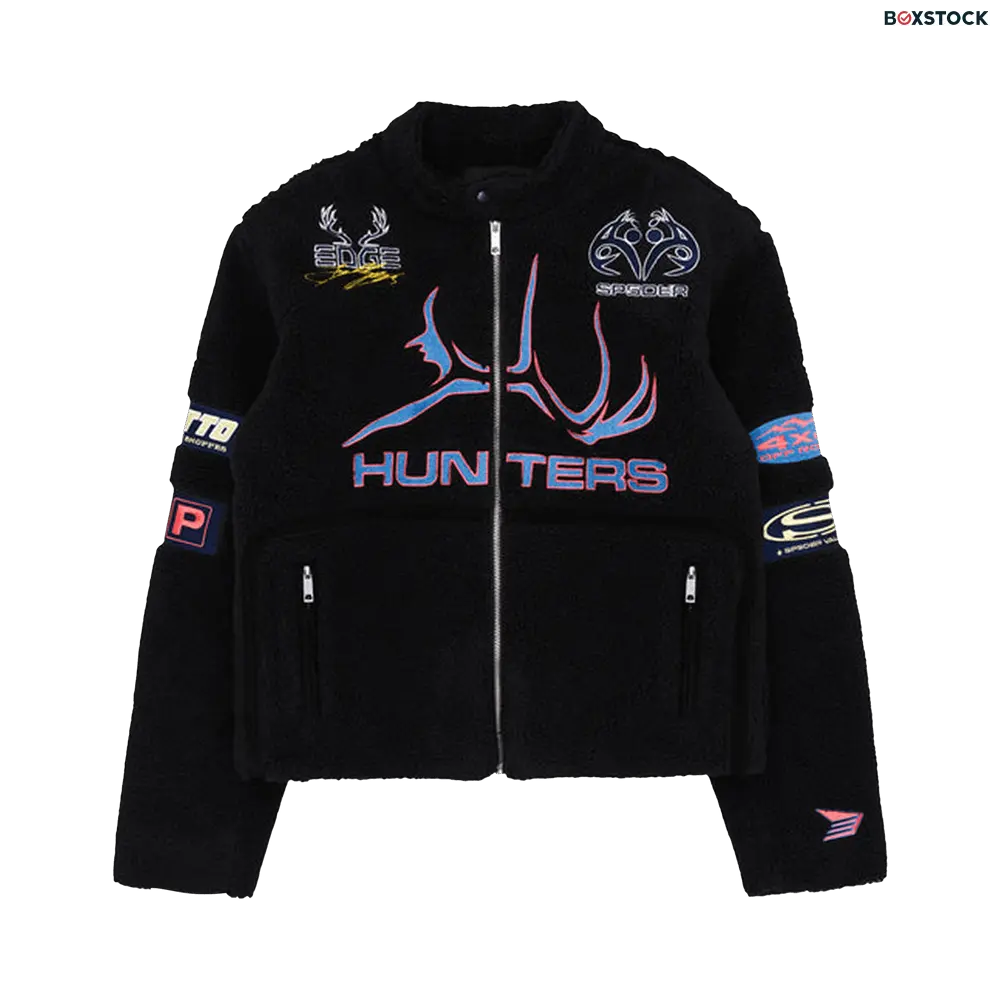 Sp5der Sherpa Hunter Moto Jacket 'Black' Spring/Summer 2024