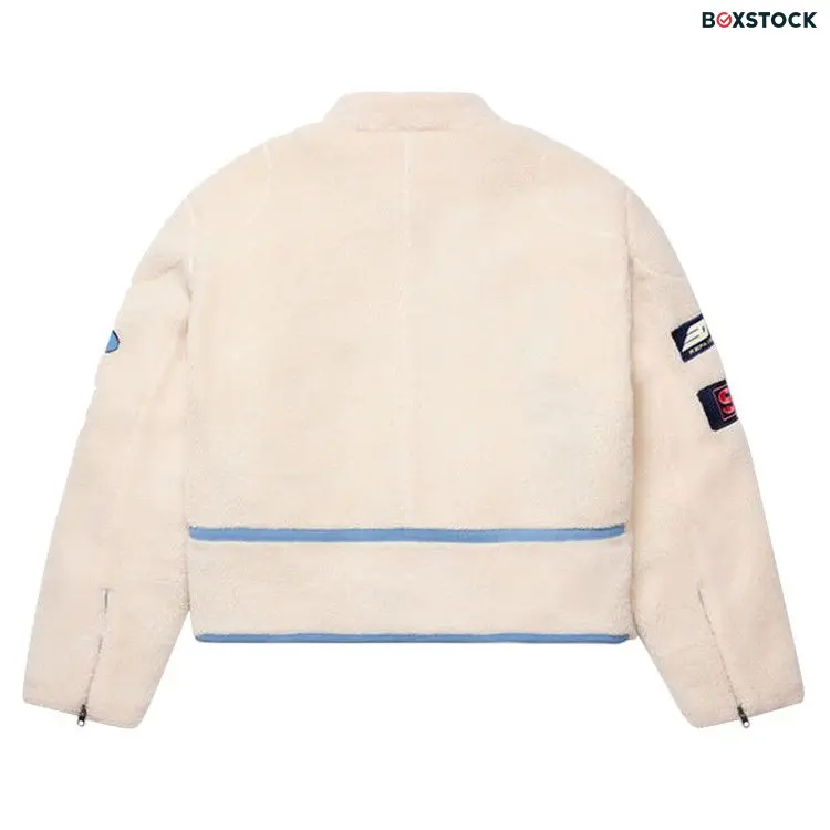 Sp5der Sherpa Hunter Moto Jacket 'Ecru/Navy' Cream Fall/Winter 2023