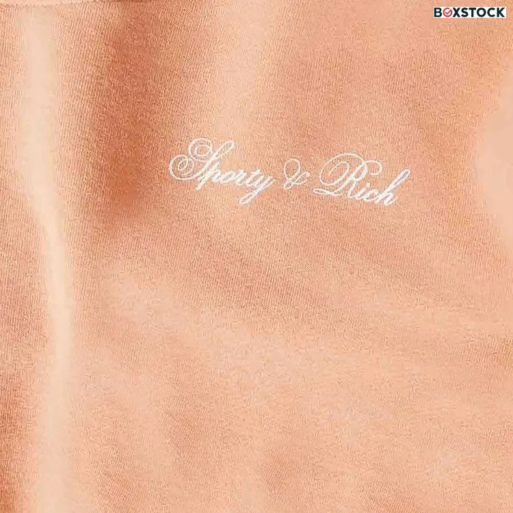 Sporty & Rich Chest Logo Print Cropped Sweatshirt 'Peach/White' Orange Fall/Winter 2023