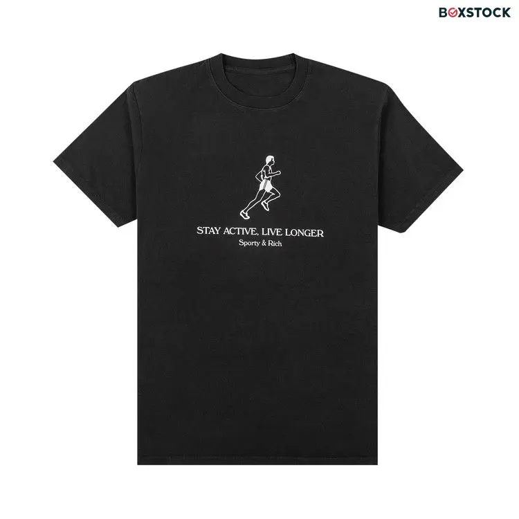 Sporty & Rich Live Longer T-Shirt 'Black/White Print' Spring/Summer 2020