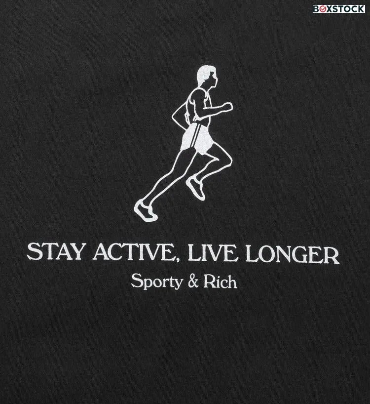 Sporty & Rich Live Longer T-Shirt 'Black/White Print' Spring/Summer 2020