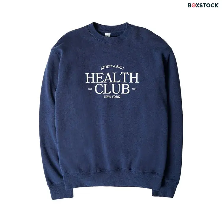 Sporty & Rich Public Health Club Sweatshirt 'Navy' Blue Spring/Summer 2023
