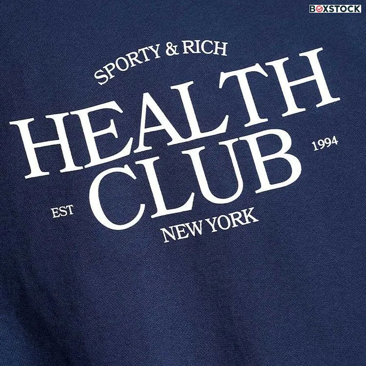 Sporty & Rich Public Health Club Sweatshirt 'Navy' Blue Spring/Summer 2023
