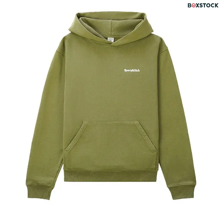 Sporty & Rich Serif Logo Hoodie 'Olive/White' Green Spring/Summer 2022