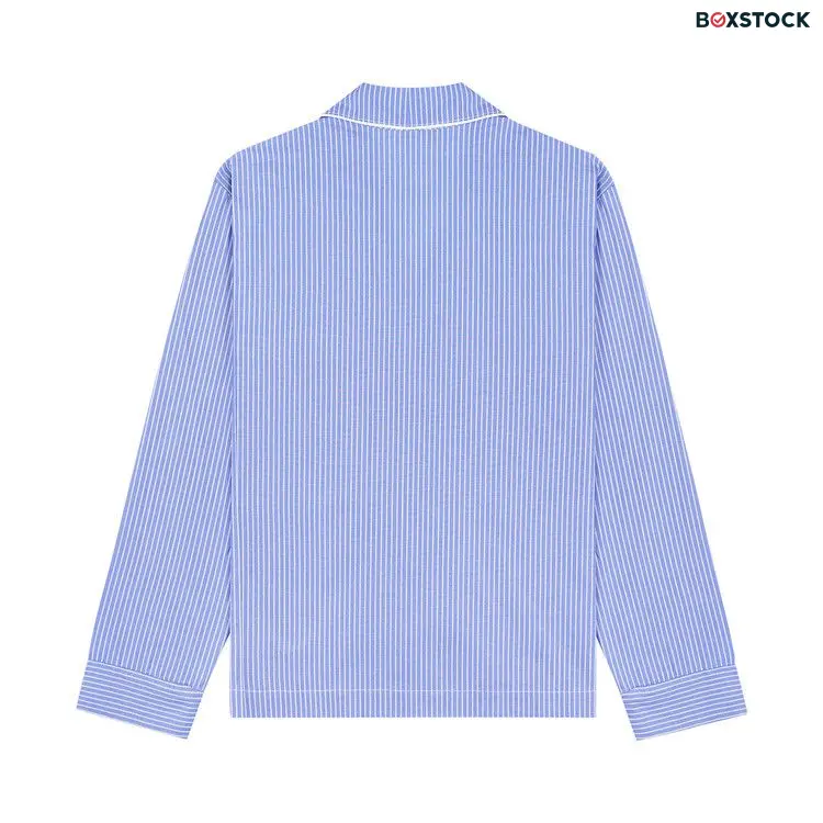 Sporty & Rich Vendome Pyjama Shirt 'Blue Striped/White' Resort 2024