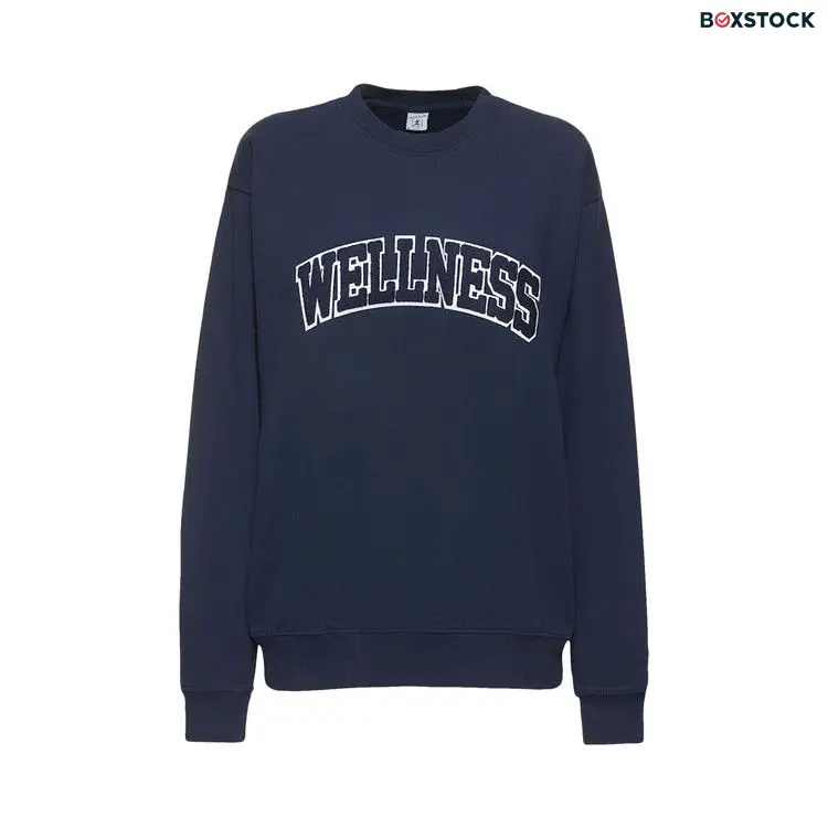 Sporty & Rich Wellness Boucle Crewneck 'Navy/White' Blue Spring/Summer 2023