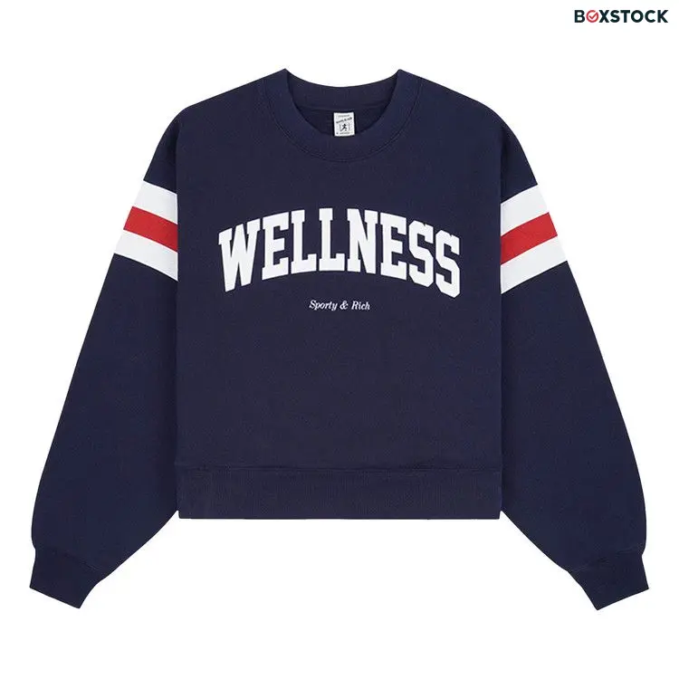 Sporty & Rich Wellness Ivy Rugby Crewneck 'Navy/Bright Red/White' Blue Spring/Summer 2024