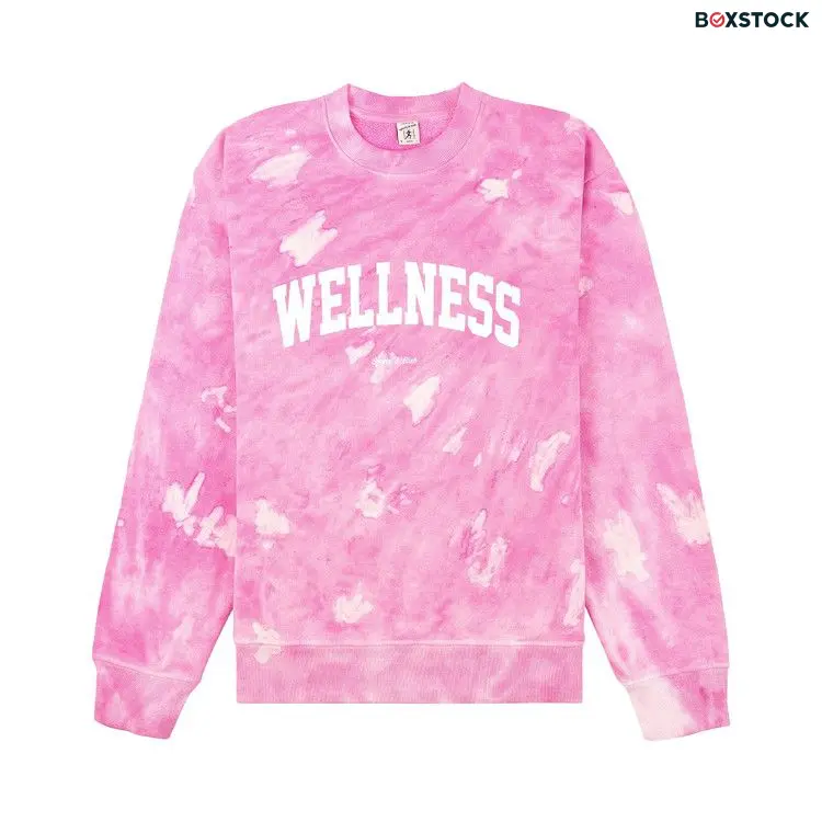 Sporty & Rich Wellness Ivy Tie Dye Crewneck 'Taffy/White' Pink Fall/Winter 2023