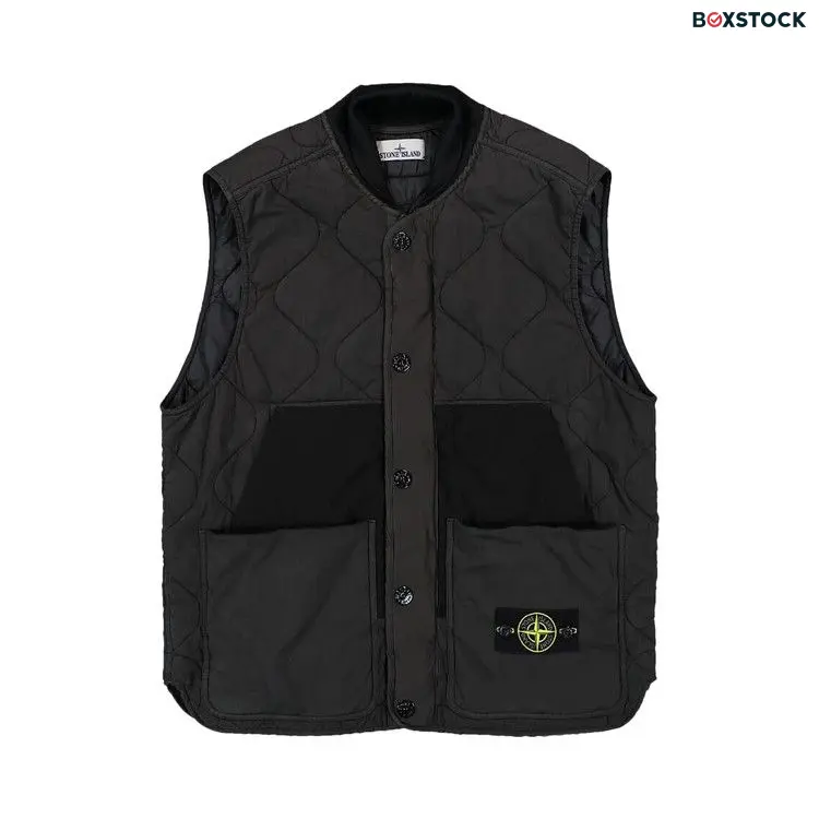 Stone Island Compass Patch Quilted Gilet 'Lead Grey' Spring/Summer 2024