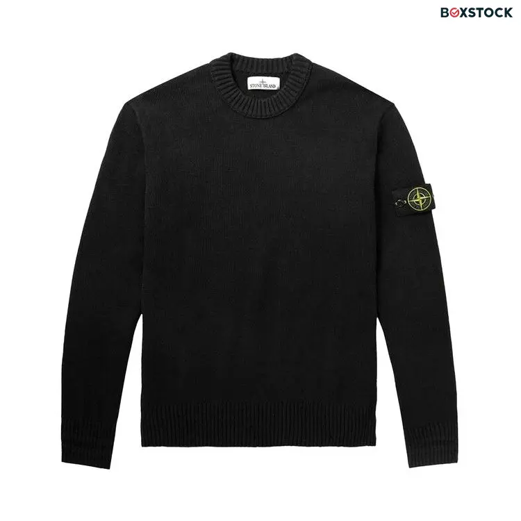 Stone Island Logo Patch Crewneck Jumper 'Black' Fall/Winter 2024 8115506A2-V0029