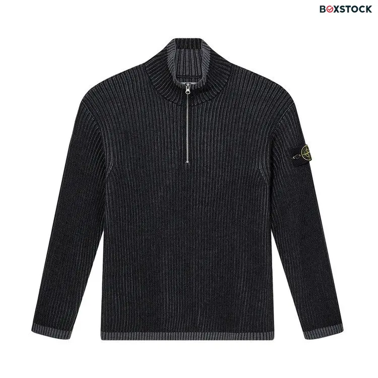 Stone Island Logo Patch High Neck Jumper 'Melange Charcoal' Grey Fall/Winter 2024