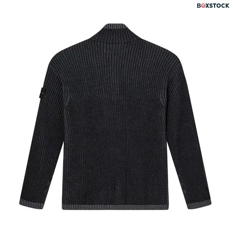 Stone Island Logo Patch High Neck Jumper 'Melange Charcoal' Grey Fall/Winter 2024