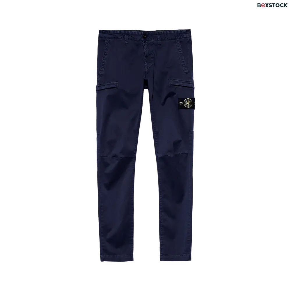 Stone Island Logo Patch Slim Fit Pants 'Ink' Black Fall/Winter 2021