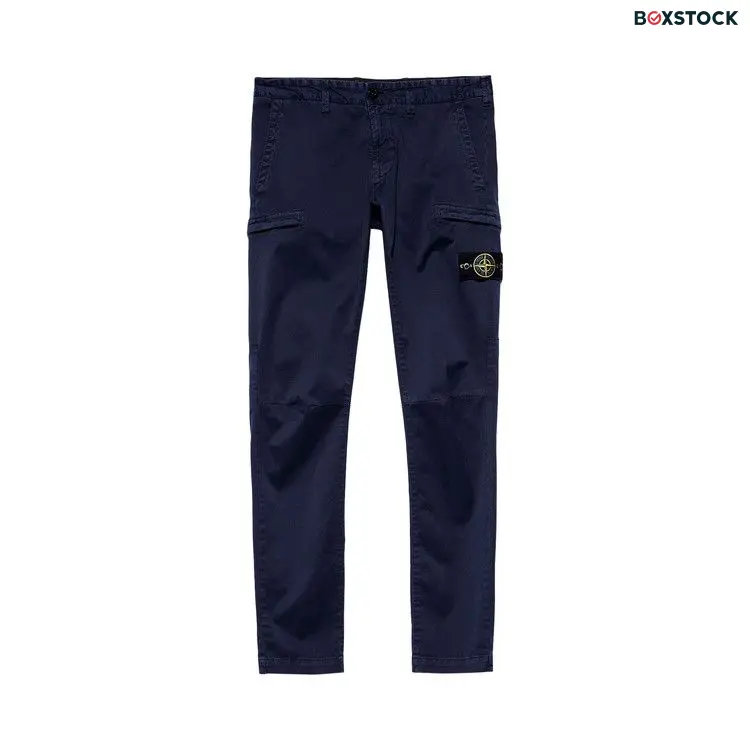 Stone Island Logo Patch Slim Fit Pants 'Ink' Black Fall/Winter 2021