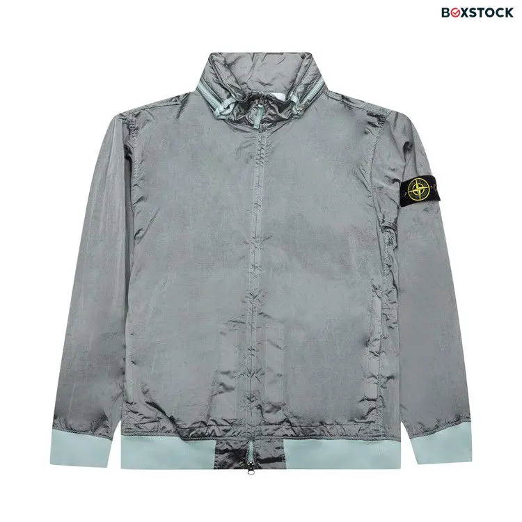 Stone Island Waffen Patch Foldable Hooded Zip Up Jacket 'Sky Blue' Fall/Winter 2023