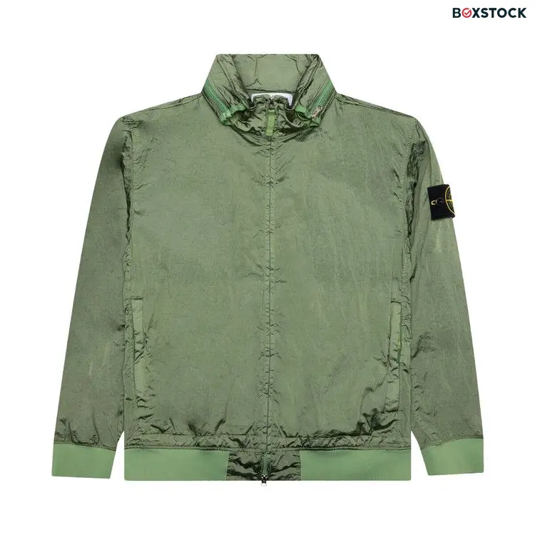 Stone Island Waffen Patch Foldable Hooded Zip Up Jacket 'Sage' Green Fall/Winter 2023