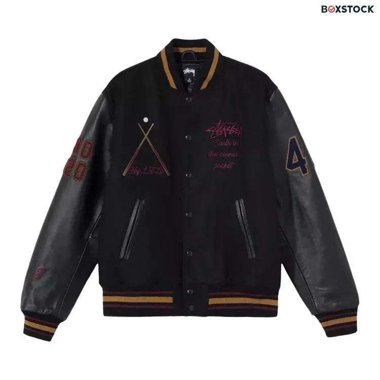 Stussy 40th Anniversary Varsity Jacket 'Black' Fall/Winter 2020