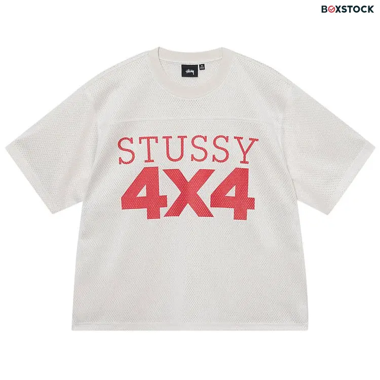 Stussy 4X4 Mesh Football Jersey 'Bone' Cream Spring/Summer 2023