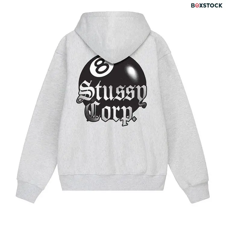 Stussy 8 Ball Corp. Hoodie 'Ash Heather' Grey Spring/Summer 2023