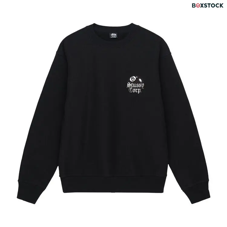 Stussy 8 Ball Corp. Crew 'Black' Spring/Summer 2023
