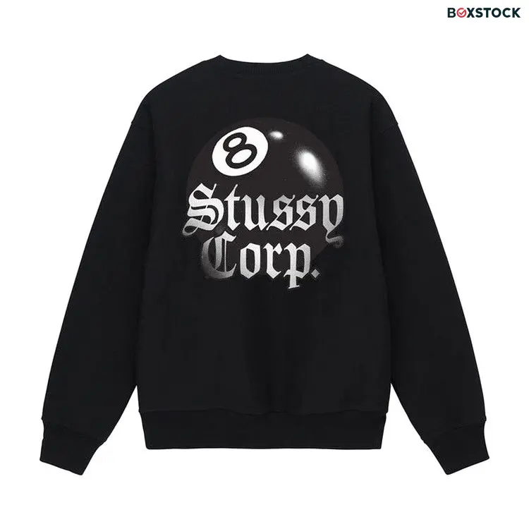 Stussy 8 Ball Corp. Crew 'Black' Spring/Summer 2023