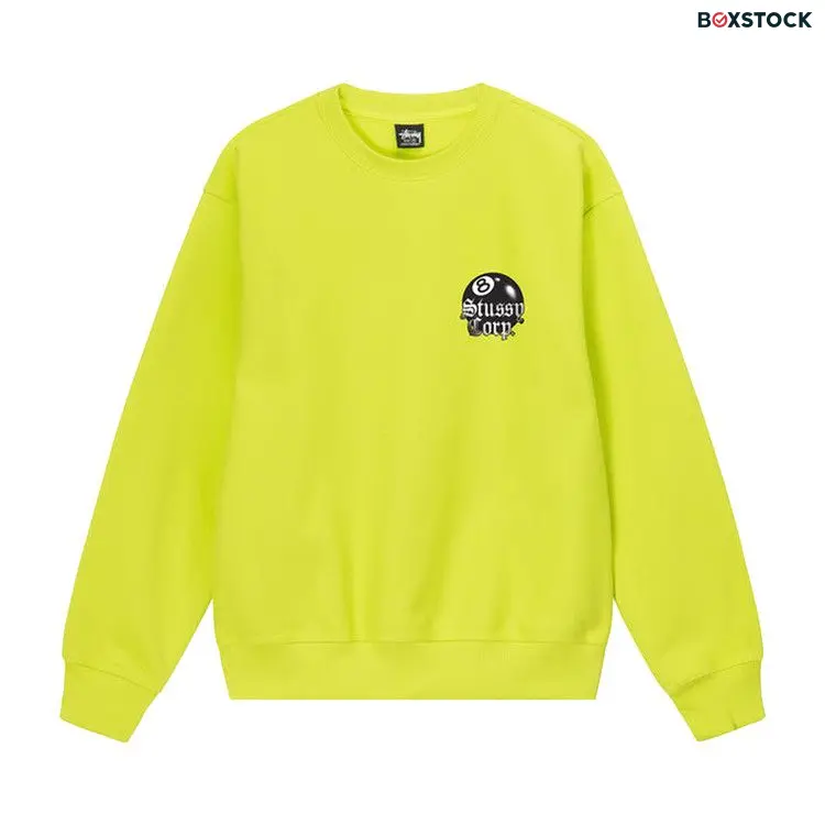 Stussy 8 Ball Corp. Crew 'Lime' Green Spring/Summer 2023