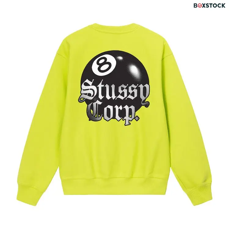 Stussy 8 Ball Corp. Crew 'Lime' Green Spring/Summer 2023