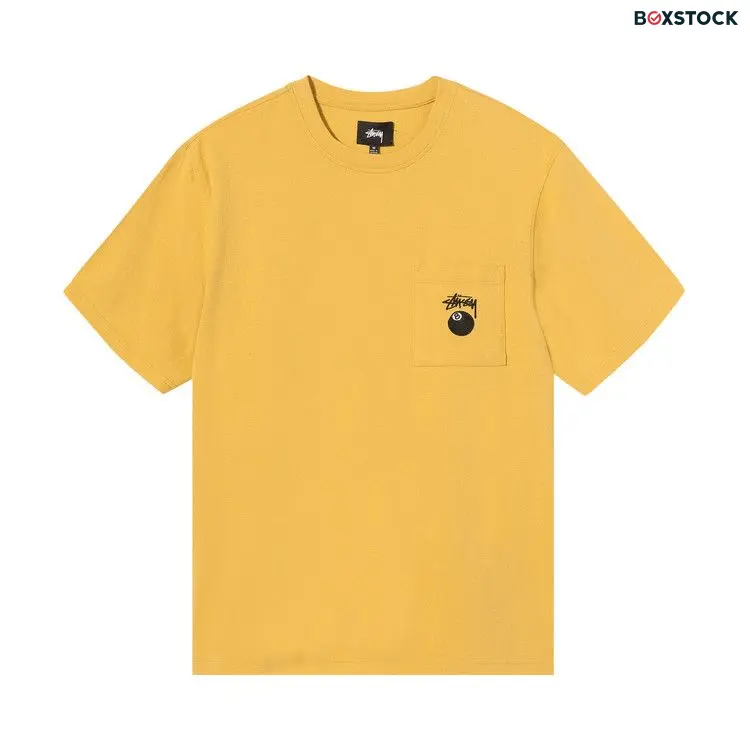 Stussy 8 Ball Pocket Crew 'Mustard' Yellow Spring/Summer 2021
