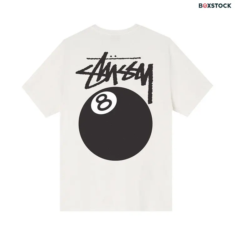 Stussy 8 Ball Pigment Dyed Tee 'Natural' White Fall/Winter 2021