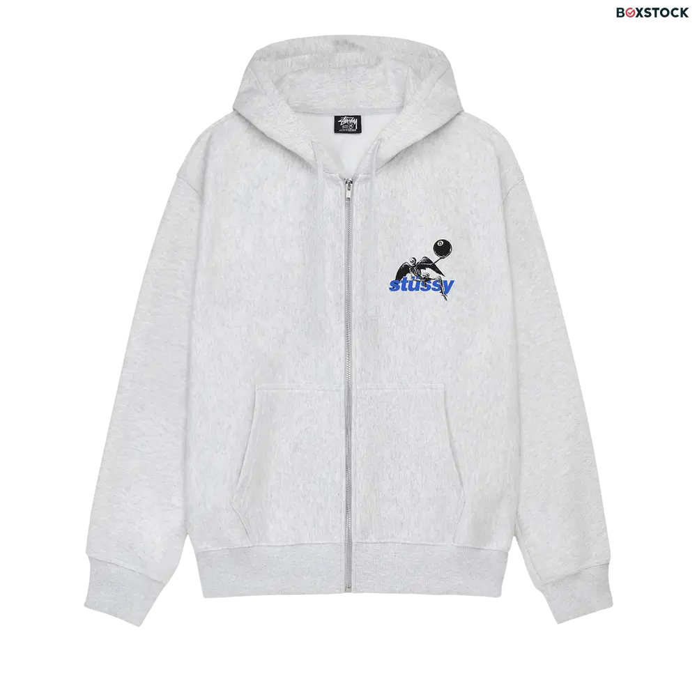 Stussy Apocalypse Zip Hoodie 'Ash Heather' Grey Fall/Winter 2023