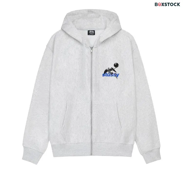 Stussy Apocalypse Zip Hoodie 'Ash Heather' Grey Fall/Winter 2023