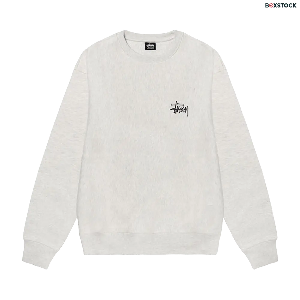 Stussy Basic Crew 'Ash Heather' Grey Spring/Summer 2022