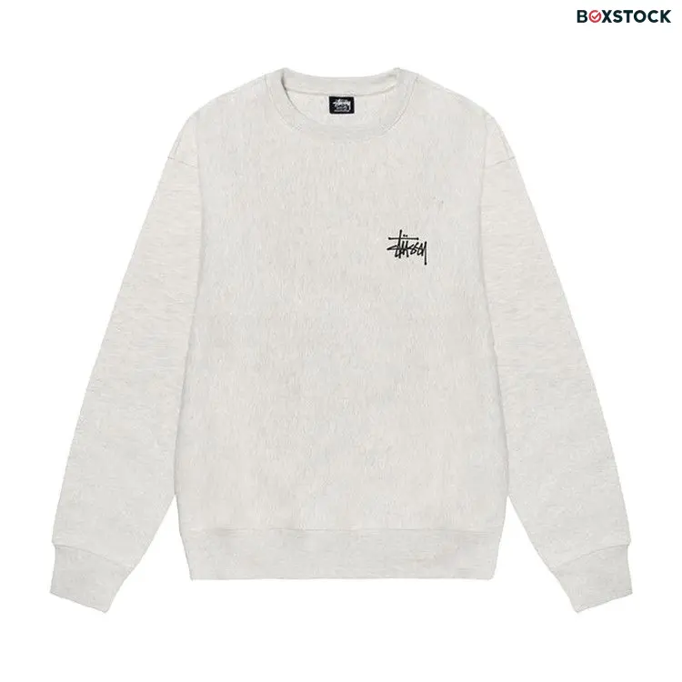 Stussy Basic Crew 'Ash Heather' Grey Spring/Summer 2022
