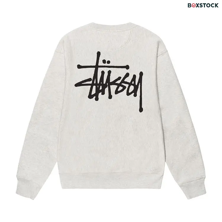Stussy Basic Crew 'Ash Heather' Grey Spring/Summer 2022