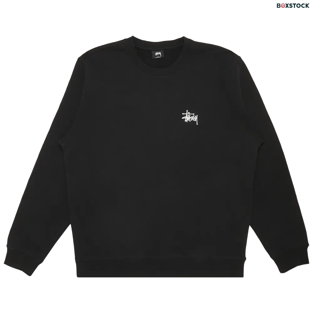 Stussy Basic Logo Crewneck 'Black/White'