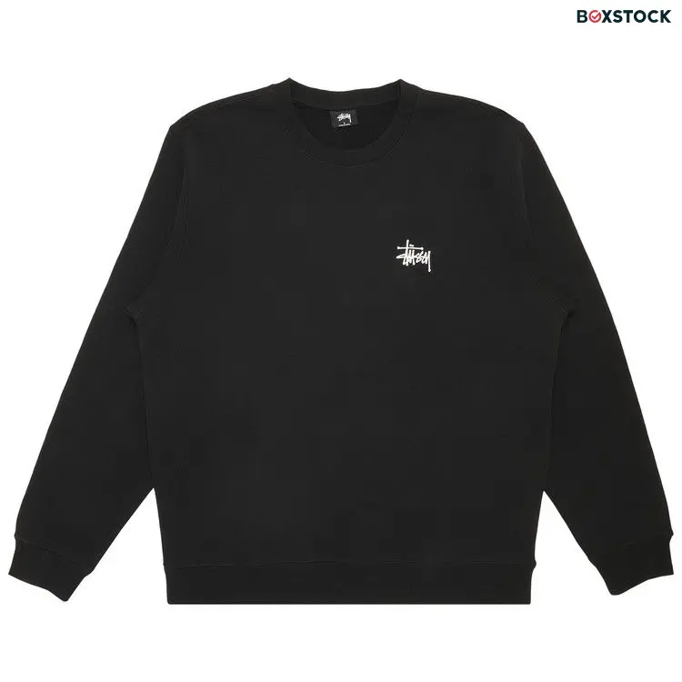 Stussy Basic Logo Crewneck 'Black/White'