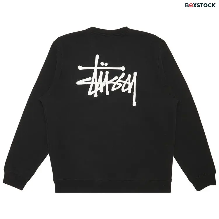 Stussy Basic Logo Crewneck 'Black/White'