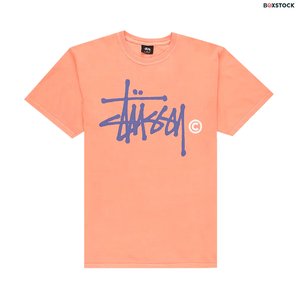 Stussy Basic Logo Pig. Dyed Tee 'Neon Orange' Fall/Winter 2020