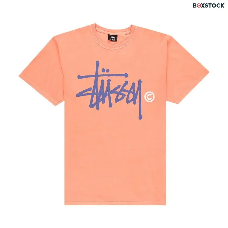 Stussy Basic Logo Pig. Dyed Tee 'Neon Orange' Fall/Winter 2020