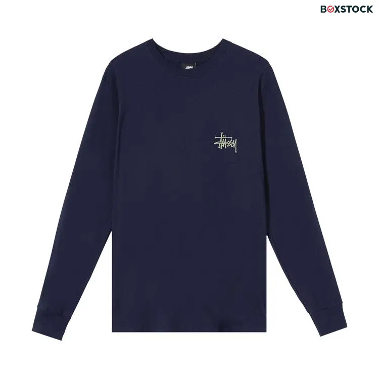 Stussy Basic Long-Sleeve Tee 'Navy' Blue Spring/Summer 2021