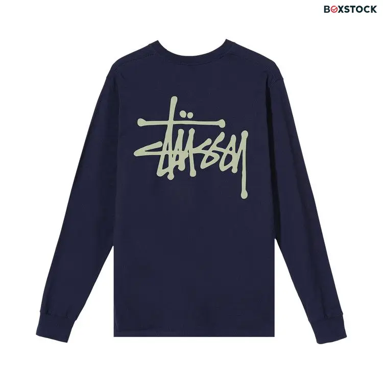 Stussy Basic Long-Sleeve Tee 'Navy' Blue Spring/Summer 2021