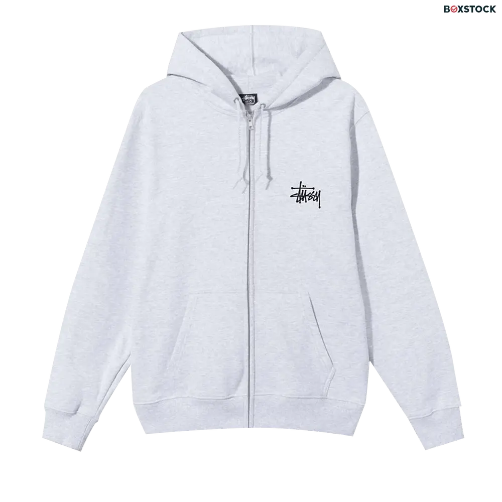 stussy Stussy Basic Zip Hood 'Ash Heather' Grey Fall/Winter 2021
